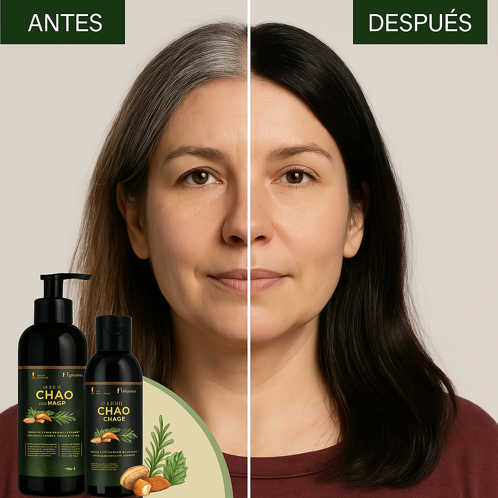Chao Canas Herbal Pro – Cubre las Canas sin Químicos, ¡Transforma tu Cabello Desde el Primer Lavado!